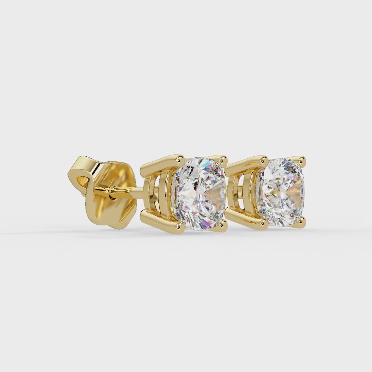 IGI Certified- 2.25 Ct. Lab Grown Diamond (VS/E-F) Stud Earrings With Cushion Cut Diamond Earring