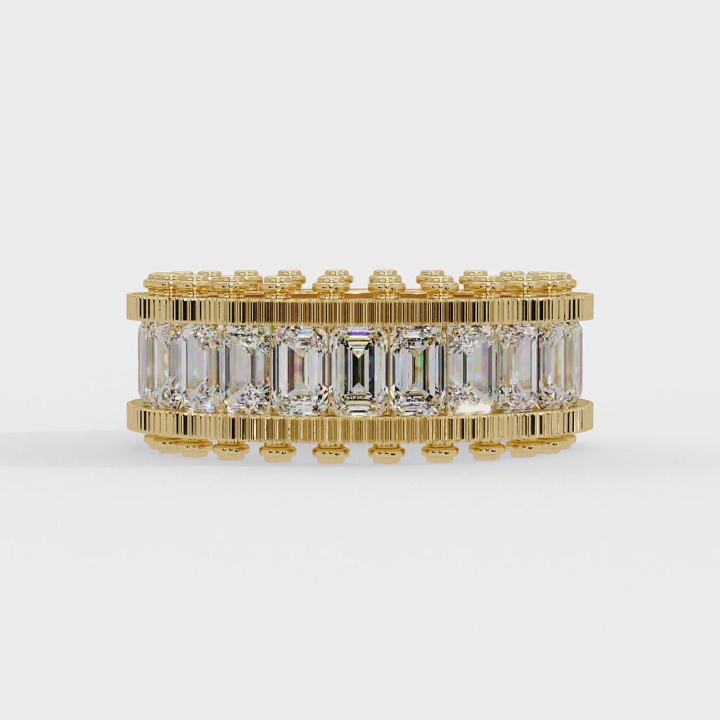 IGI Certified - 4.5 Ct. Lab Grown Diamond (VS/E-F) The Grand Emerald Eternity Ring
