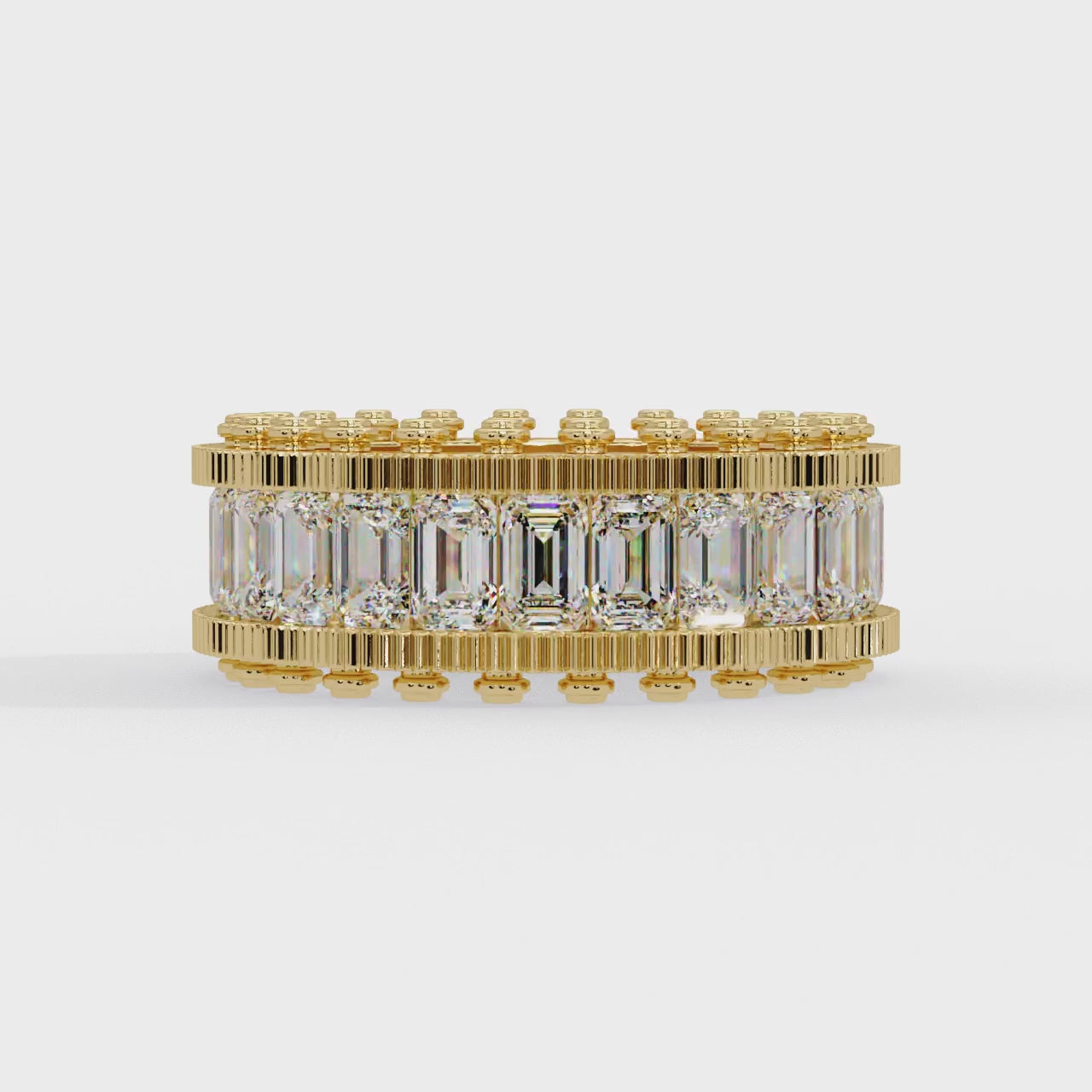 IGI Certified - 4.5 Ct. Lab Grown Diamond (VS/E-F) The Grand Emerald Eternity Ring