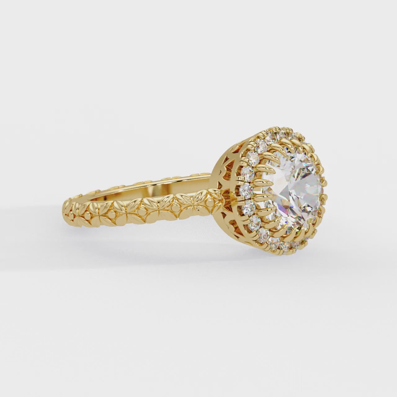 IGI Certified - 2.5 Ct. Lab Grown Diamond (VS/E-F) The "Seraphina Halo" Diamond Engagement Ring