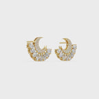 IGI Certified- 2.57 Ct Lab Grown Diamond (VS/E-F) Celestial Half Moon Earrings