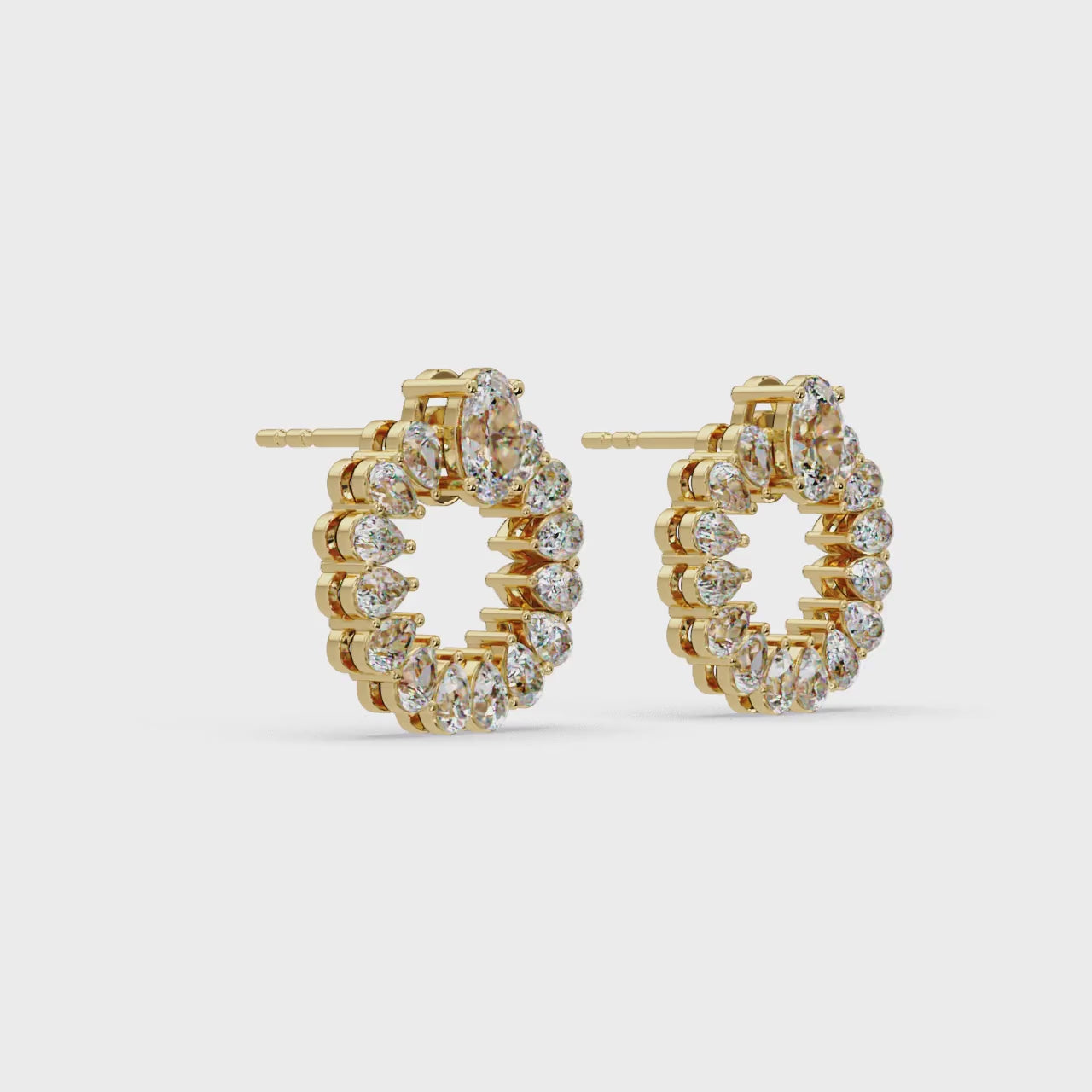 IGI Certified-1.5 Ct. Lab Grown Diamond (VS/E-F) Oval & Pear Diamond Halo Earrings Earring