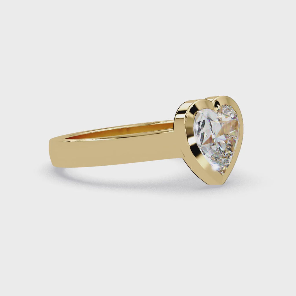 IGI Certified - 1/2 Ct. Lab Grown Diamond (VS/E-F) Heart-Shaped Solitaire Diamond Ring in 18K Gold