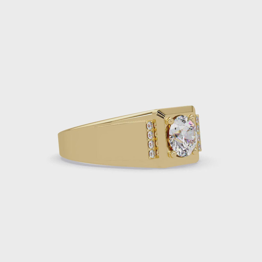 IGI Certified - 1 Ct. Lab Grown Diamond (VS/E-F) Diamond Ring with Square Setting Ring