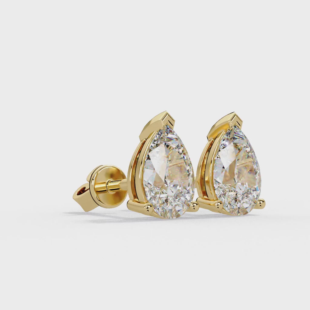 IGI Certified- 2 Ct. Lab Grown Diamond (VS/E-F) Pear Cut Diamond Stud Earrings