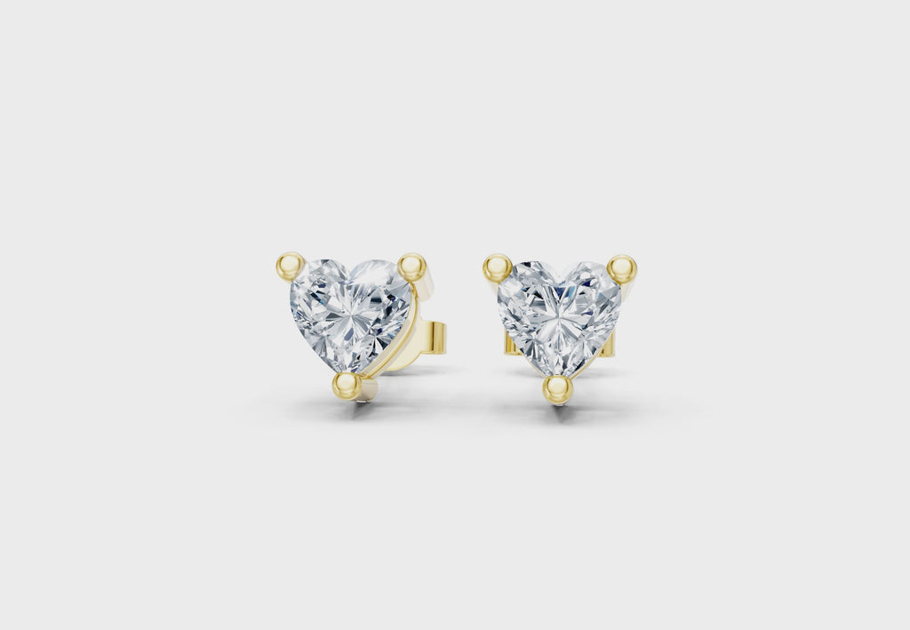 0.50 Carat Lab Grown Diamond Heart Cut Solitaire Earrings