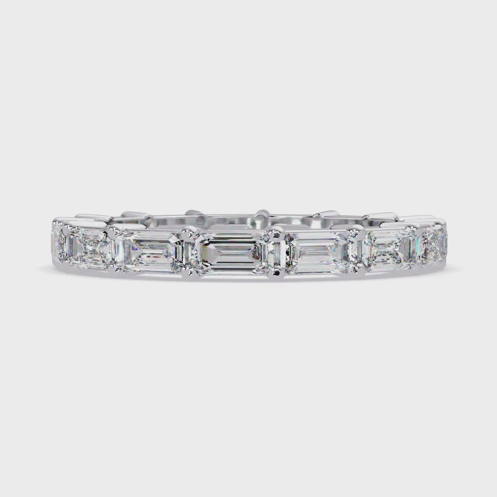 IGI Certified - 1.25 Ct. Lab Grown Diamond (VS/E-F) The Modern Élan Full-Pave Emerald-Cut Eternity Band Ring