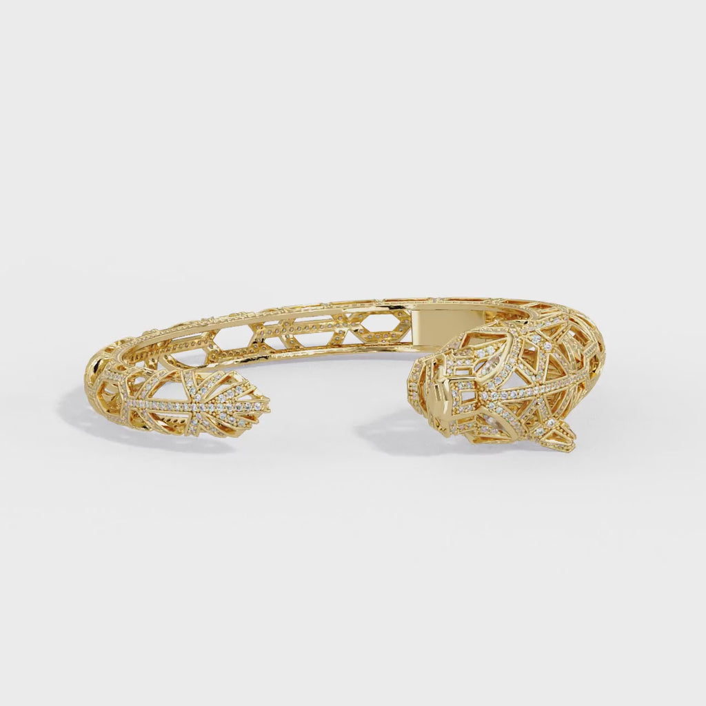 IGI Certified - 5.5 Ct. Lab Grown Diamond (VS/E-F) Prism Panther Bracelet