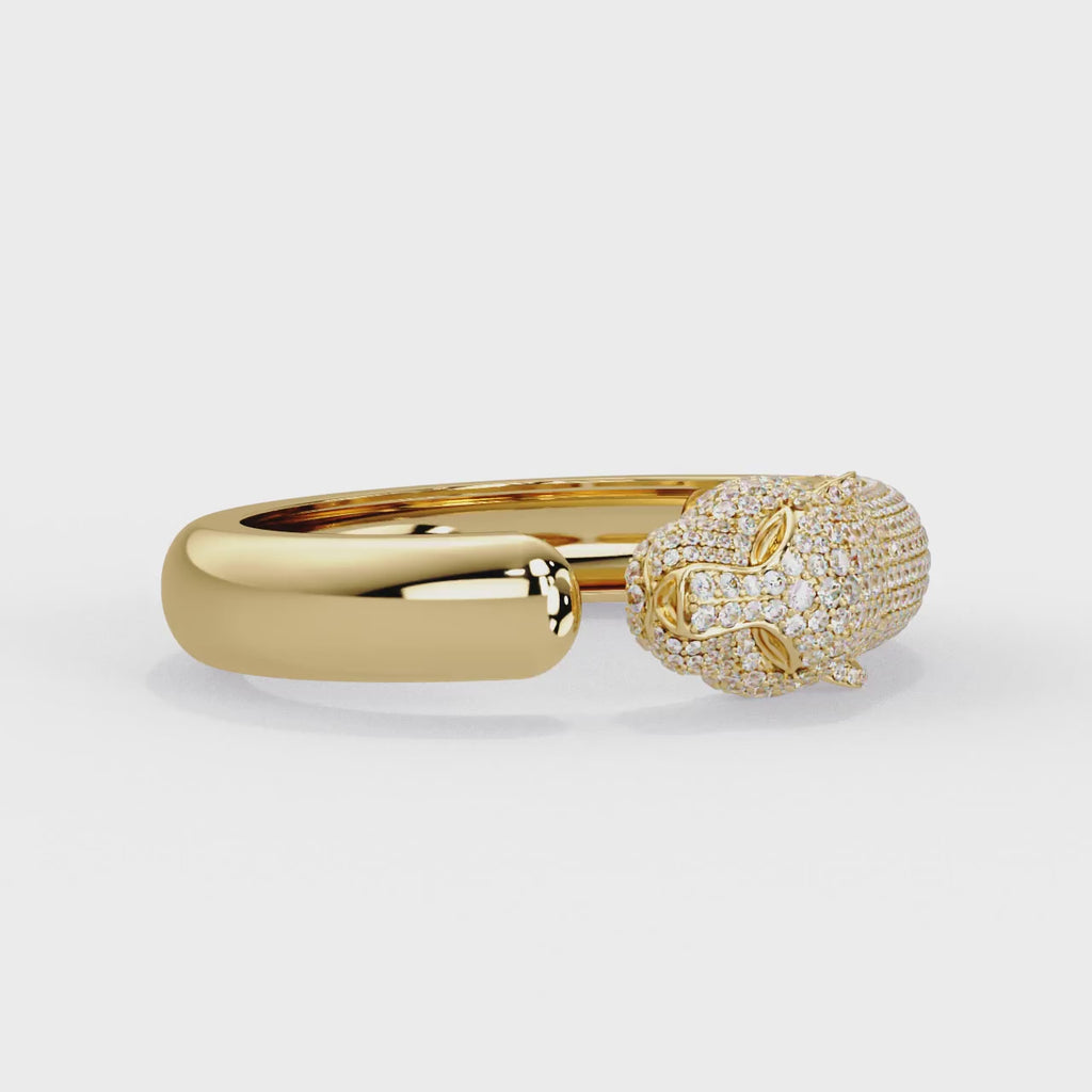 IGI Certified - 5 Ct. Lab Grown Diamond (VS/E-F) The Majestic Leopard bangle Bracelet
