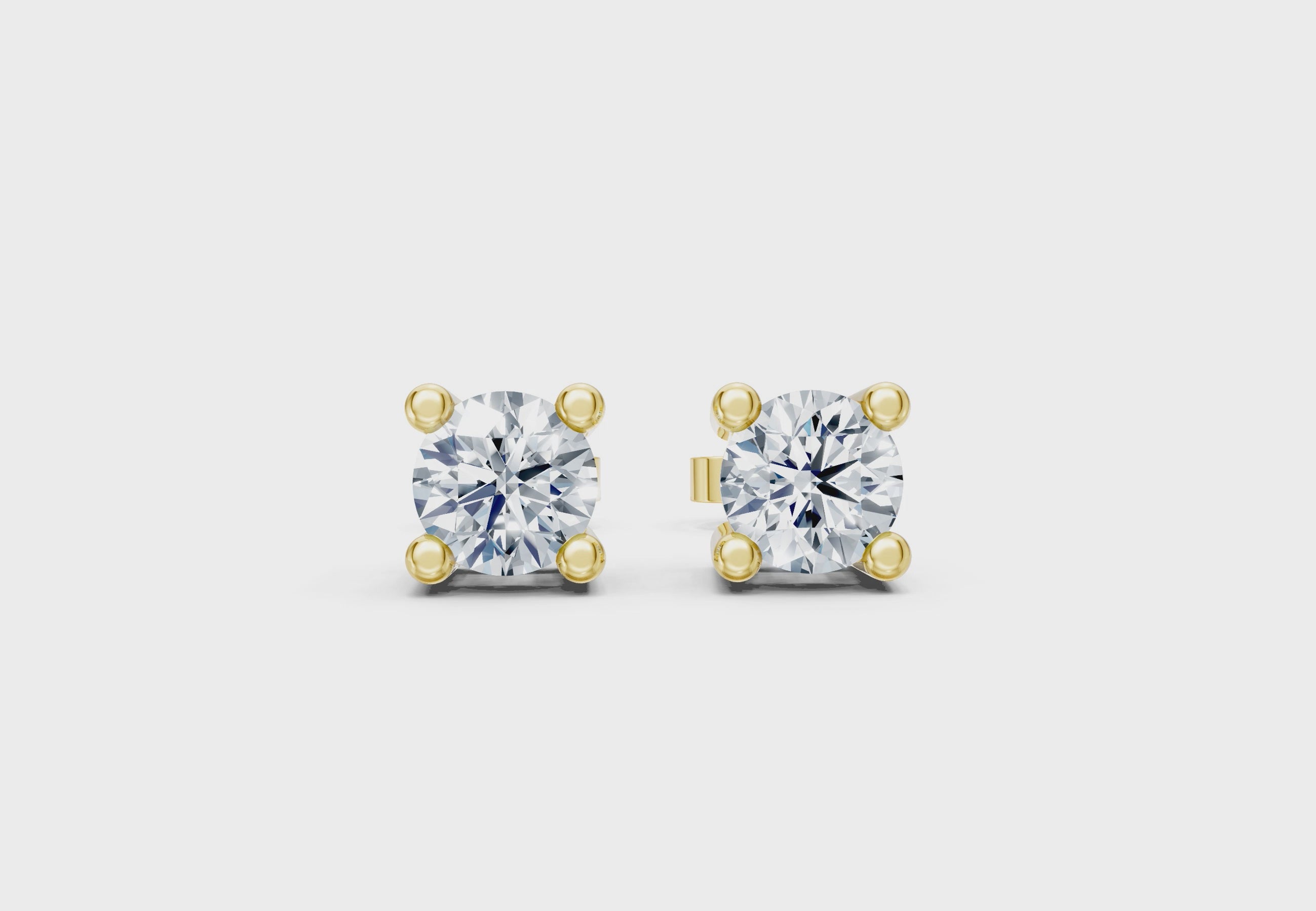 Lab Grown Diamond Solitaire Stud Earrings – 5MM (1.05 ct)