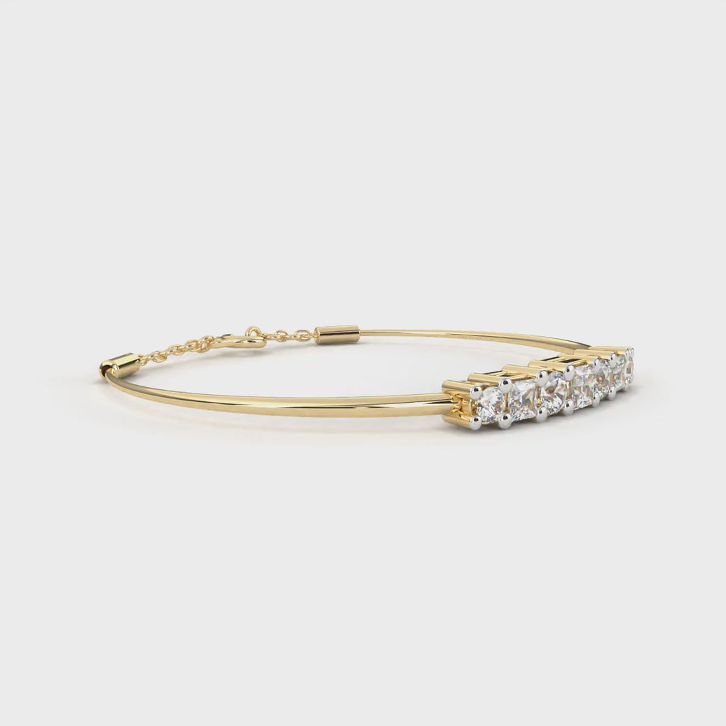 IGI Certified - 2 Ct. Lab Grown Diamond (VS/E-F) Hexagon-Cut Diamond Eternity Band Bracelet