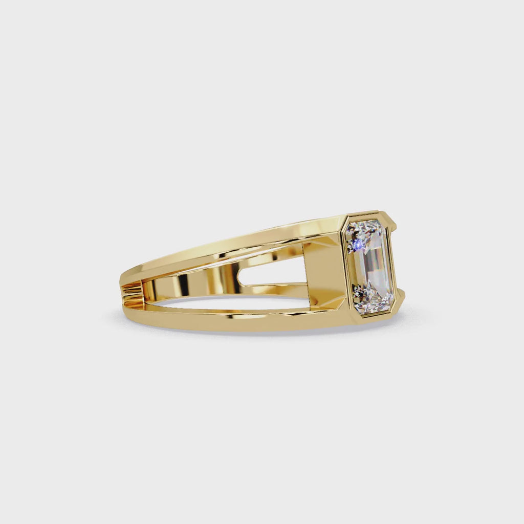 IGI Certified - 1 Ct. Lab Grown Diamond (VS/E-F) Emerald Cut Solitaire Ring