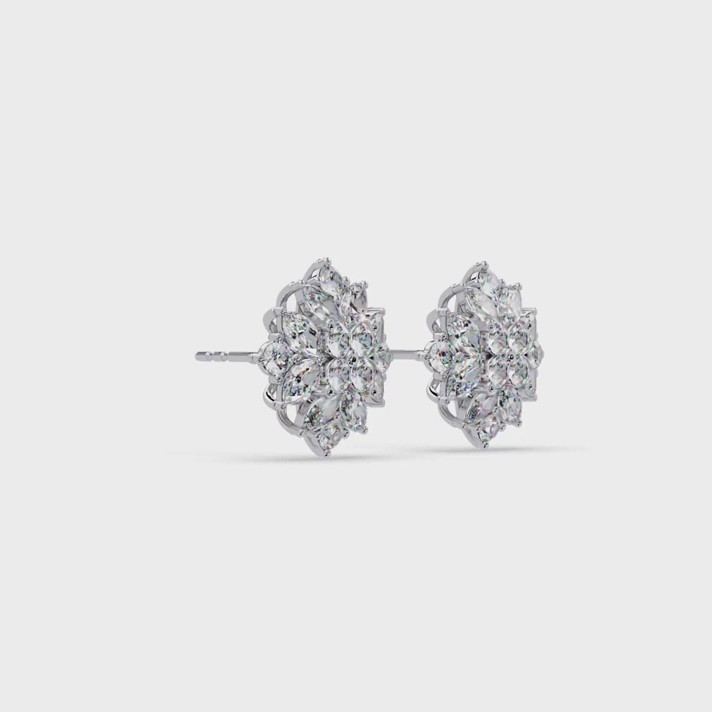 IGI Certified-3.00 Cts Lab Grown Diamond (VS/E-F) Snowflake Earring