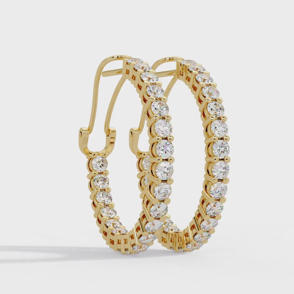 IGI Certified- 4.25 Ct. Lab Grown Diamond (VS/E-F) Diamond Hoop Earring
