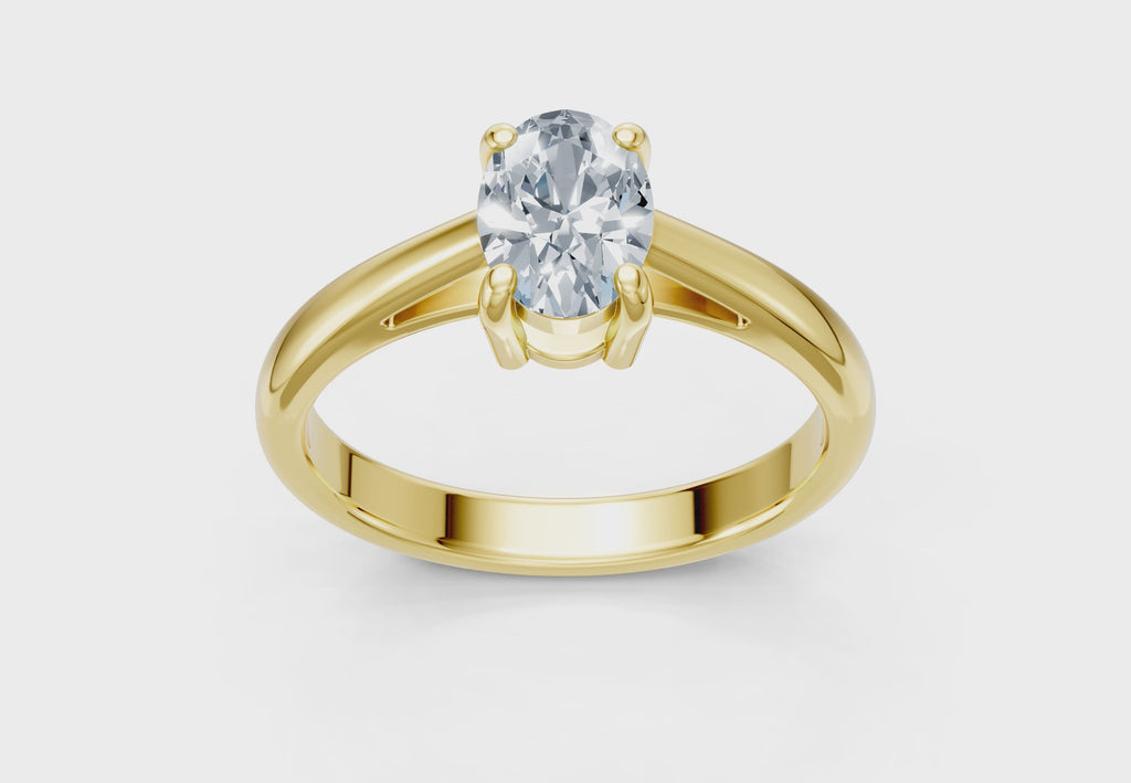 IGI Certified - 1/2 Ct. Lab Grown Diamond (VS/E-F) Oval Solitaire Ring - 925 Sterling Silver