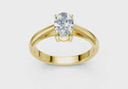 IGI Certified - 1/2 Ct. Lab Grown Diamond (VS/E-F) Oval Solitaire Ring - 925 Sterling Silver