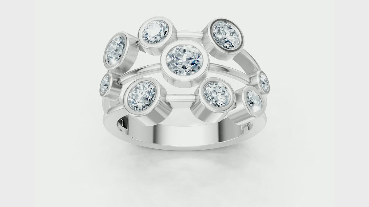 1 Carat Lab Grown Diamond Bubble Ring, IGI Certified