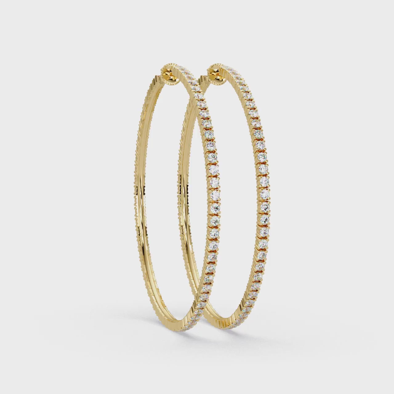 IGI Certified- 7.5 Ct. Lab Grown Diamond (VS/E-F) Diamond Hoop Earrings